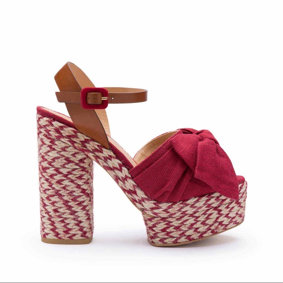 Castaner Adonis Jute Bow Red Heel Espadrilles - Picture 3 of 8